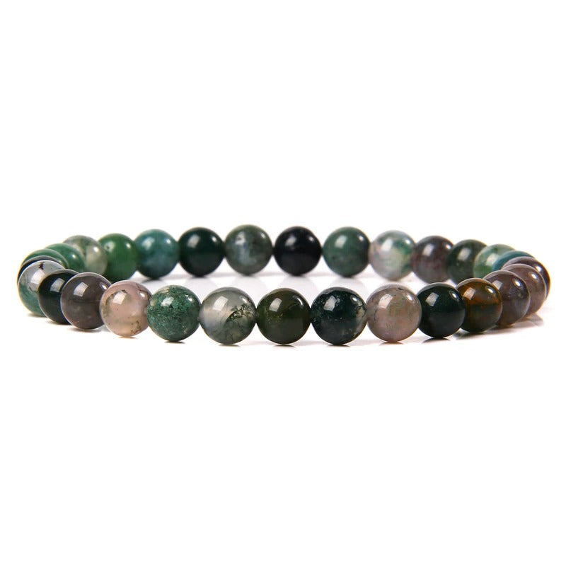 Bracelet extensible en agate indienne, 4-12 mm 