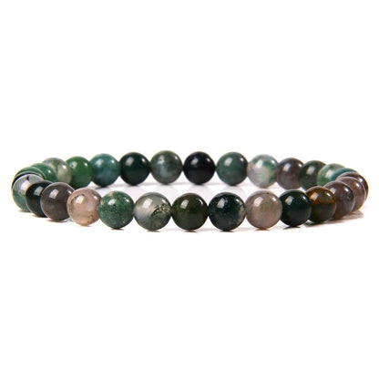 Bracelet extensible en agate indienne, 4-12 mm 