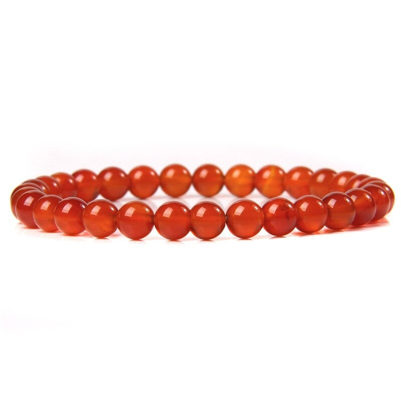 Red Agate Round Gemstone Bracelet