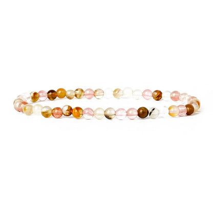 Watermelon quartz gemstone stretch bracelet, 6-12mm