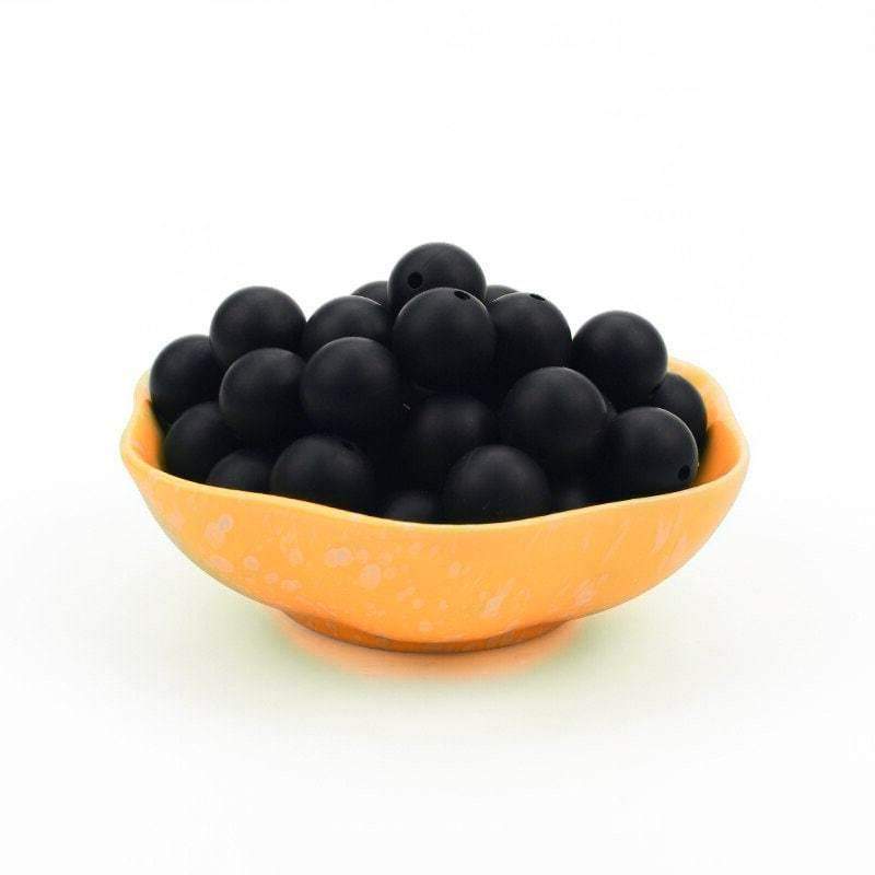 9 12 15 19mm Black Silicone Beads, BPA Safe Round Silicone Food Grade Beads For DIY jewelry making 