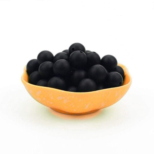 9 12 15 19mm Black Silicone Beads, BPA Safe Round Silicone Food Grade Beads For DIY jewelry making 