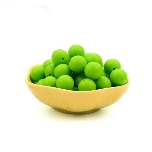 9 12 15 19mm Green Silicone Beads, BPA Safe Round Silicone Food Grade Beads For DIY jewelry making 