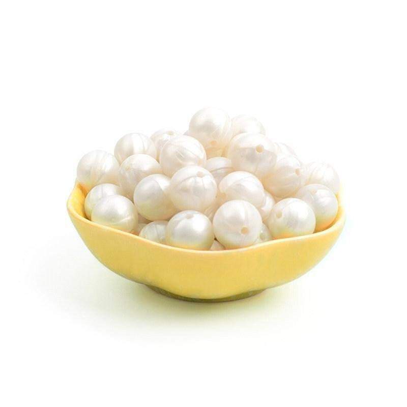 9 12 15 19mm Pearl whilte Silicone Beads, BPA Safe Round Silicone Food Grade Beads For DIY jewelry making 