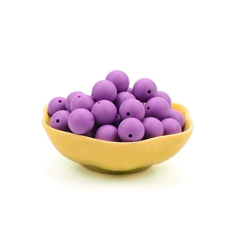 9 12 15 19mm Purple Silicone Beads, BPA Safe Round Silicone Food Grade Beads For DIY jewelry making 