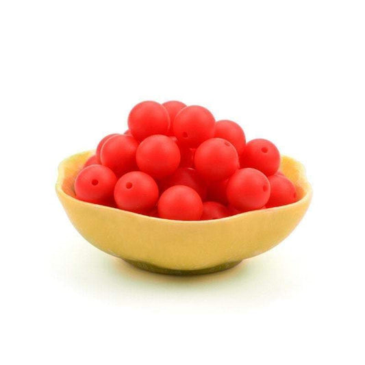 9 12 15 19mm Siam Red Silicone Beads, BPA Safe Round Silicone Food Grade Beads For DIY jewelry making 
