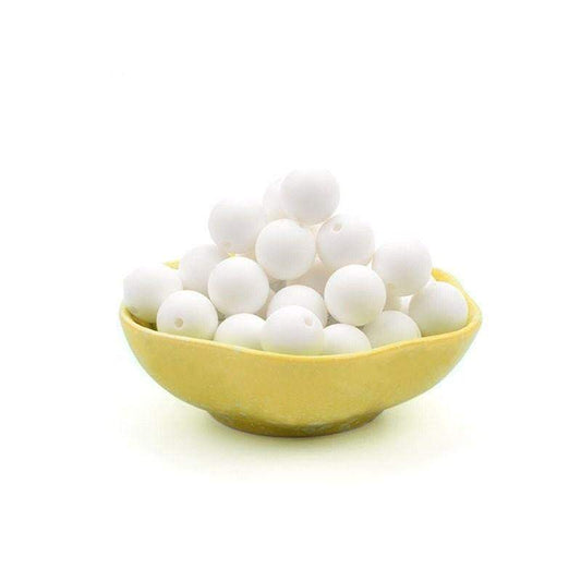 9 12 15 19mm White Silicone Beads, BPA Safe Round Silicone Food Grade Beads For DIY jewelry making 