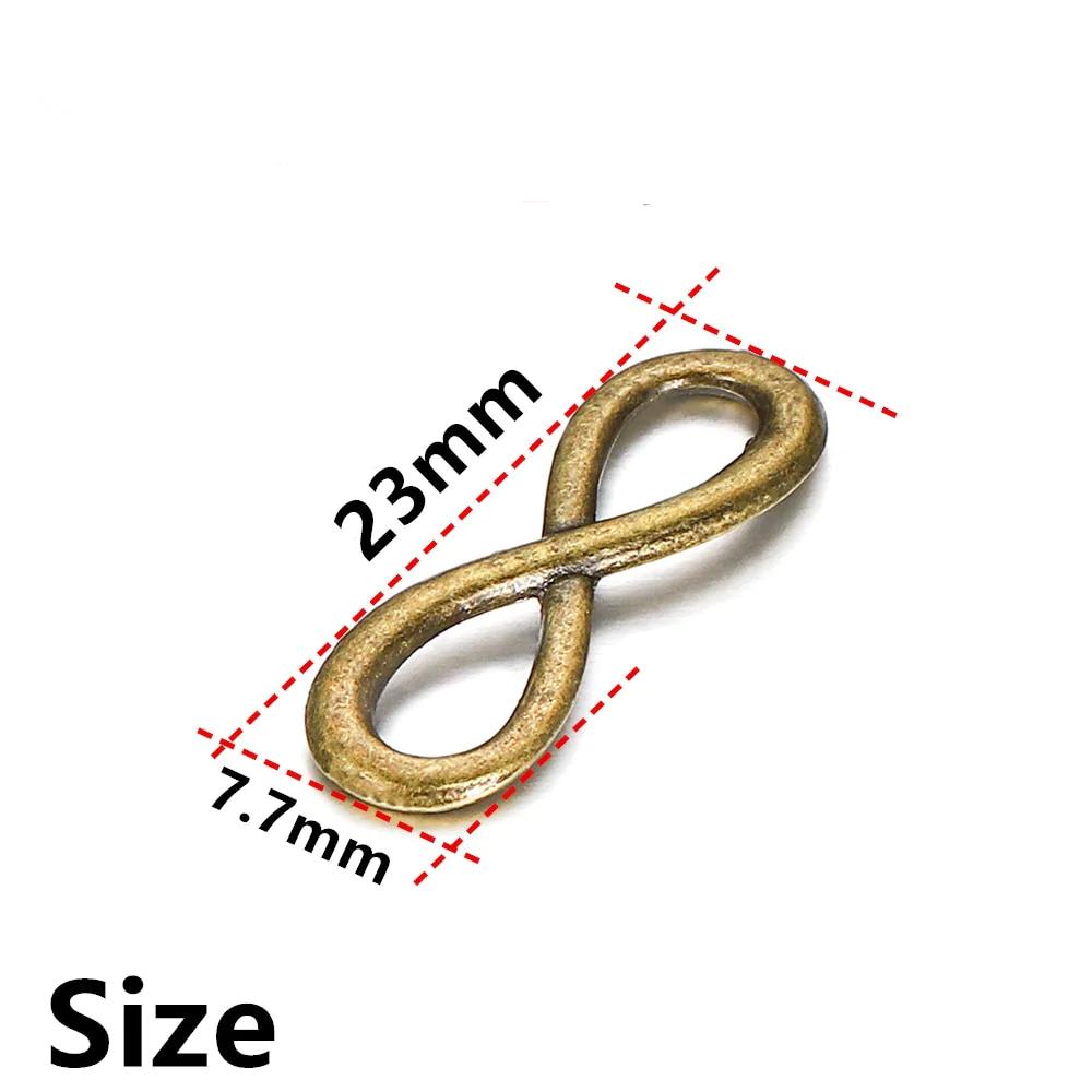 Pendentifs tibétains avec symbole de lien infini, 30 pièces, 8x23mm