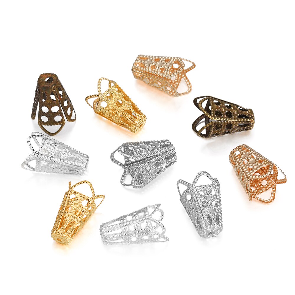 Weinbecher-Trompetenperlen-Verbindungskappen, 50 Stück