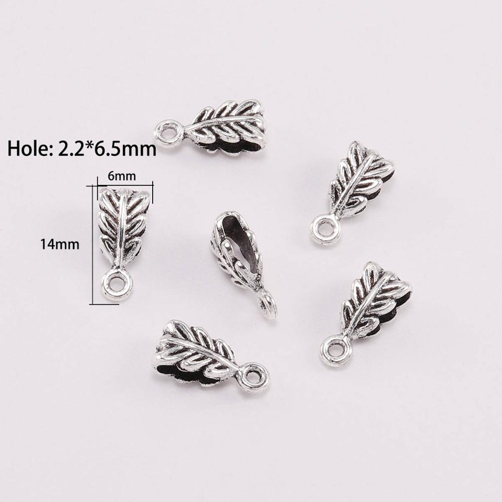 Perles de connecteur de Bail à Clip en argent Antique, 20 pièces/lot