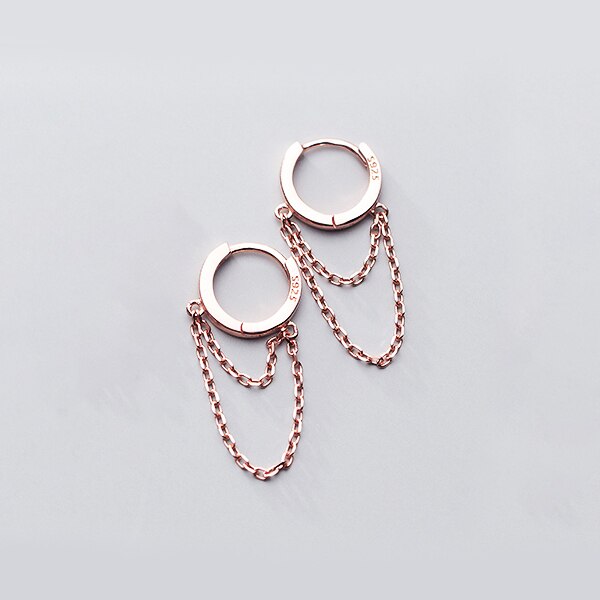 Doppellagiger Ketten-Creolen-Ohrring