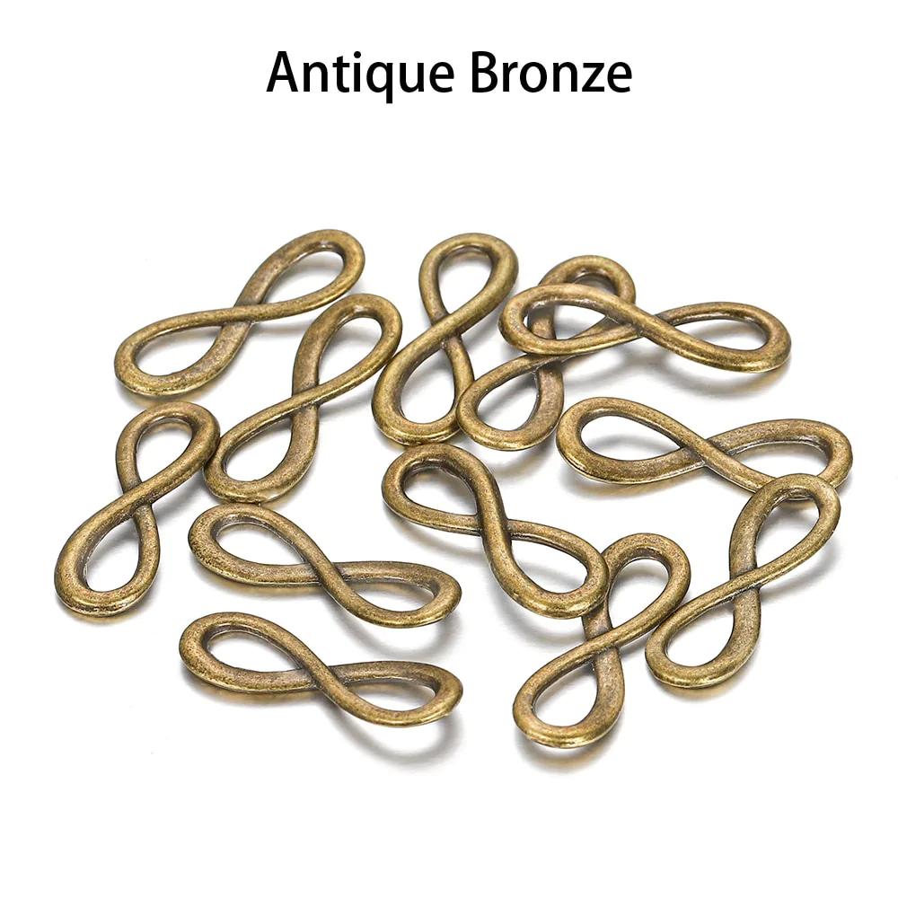 Pendentifs tibétains avec symbole de lien infini, 30 pièces, 8x23mm