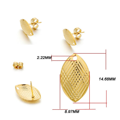 Base de clou de boucle d'oreille géométrique en acier inoxydable, 10 pièces