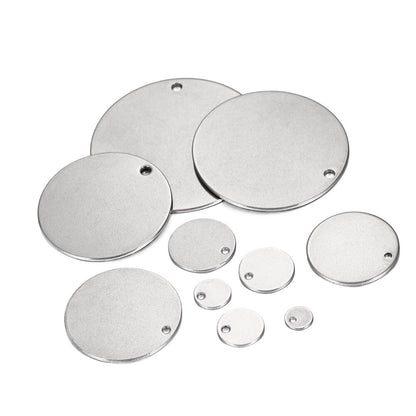 10-50pcs 6-30mm Stainless Steel Round One Hole Charms Pendants