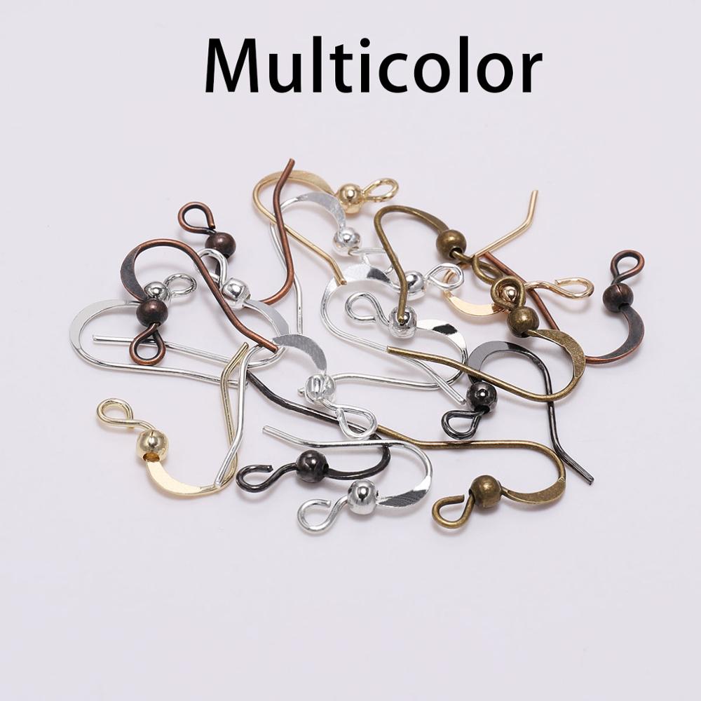 100 pièces-crochets de boucles d'oreilles 19x18mm, crochet d'oreille torsadé