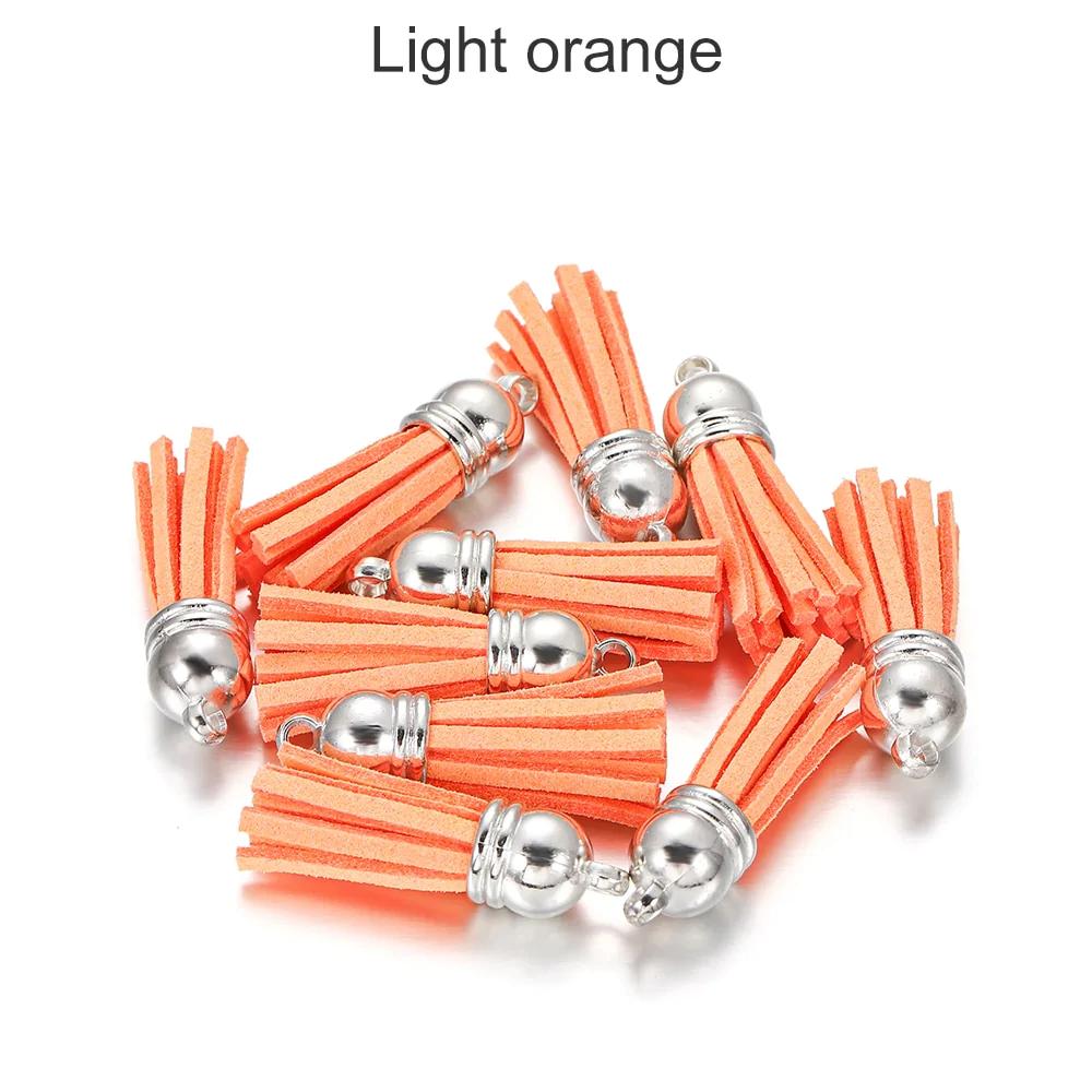 20 pendentifs en cuir vintage avec pompon de 38 mm.