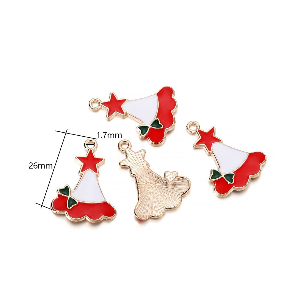 Metall-Emaille-Weihnachtsanhänger, 10–15 Stück