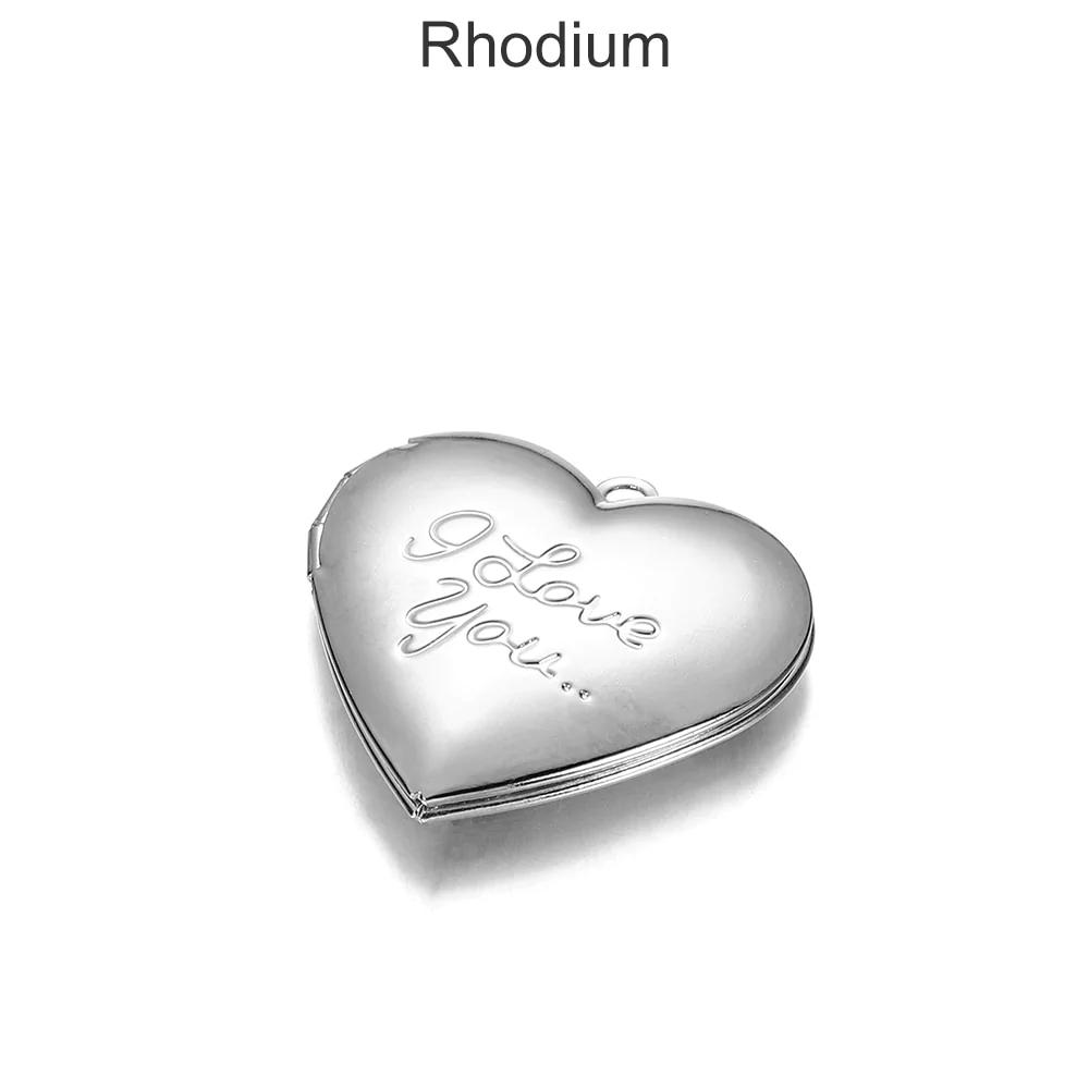 Heart Shaped Photo Frame Pendant, 5Pcs