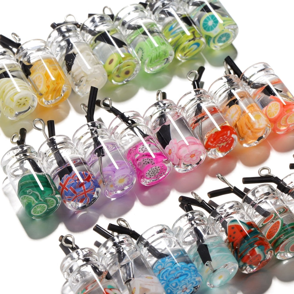 Pendentif à breloque fruit en bouteille, 10 pièces