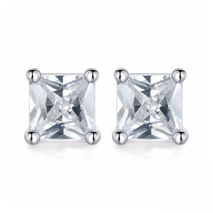 Boucles d'oreilles à tige carrées et rectangulaires en forme de losange