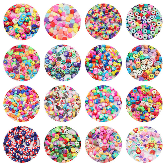 50pcs Mixed Shape Polymer Clay Beads