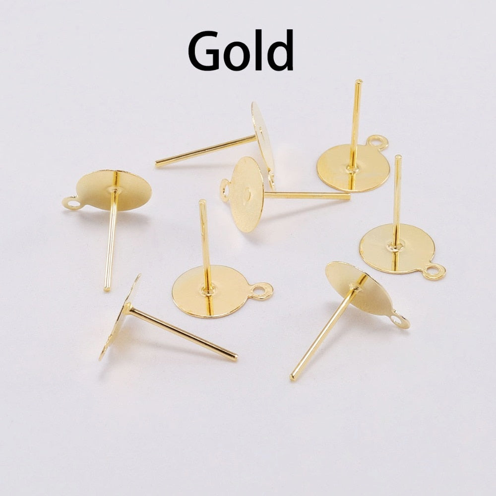 6-12 mm Stud Earring Blank Base, 200pcs