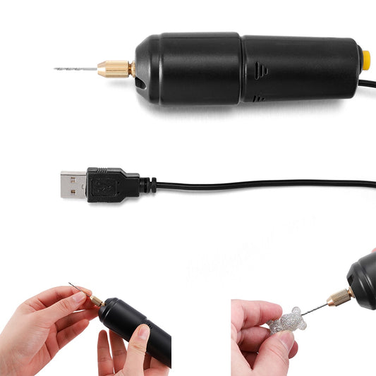 Tragbares 5-V-Mini-Handbohrmaschinenset mit USB-Kabel und 3 Bits