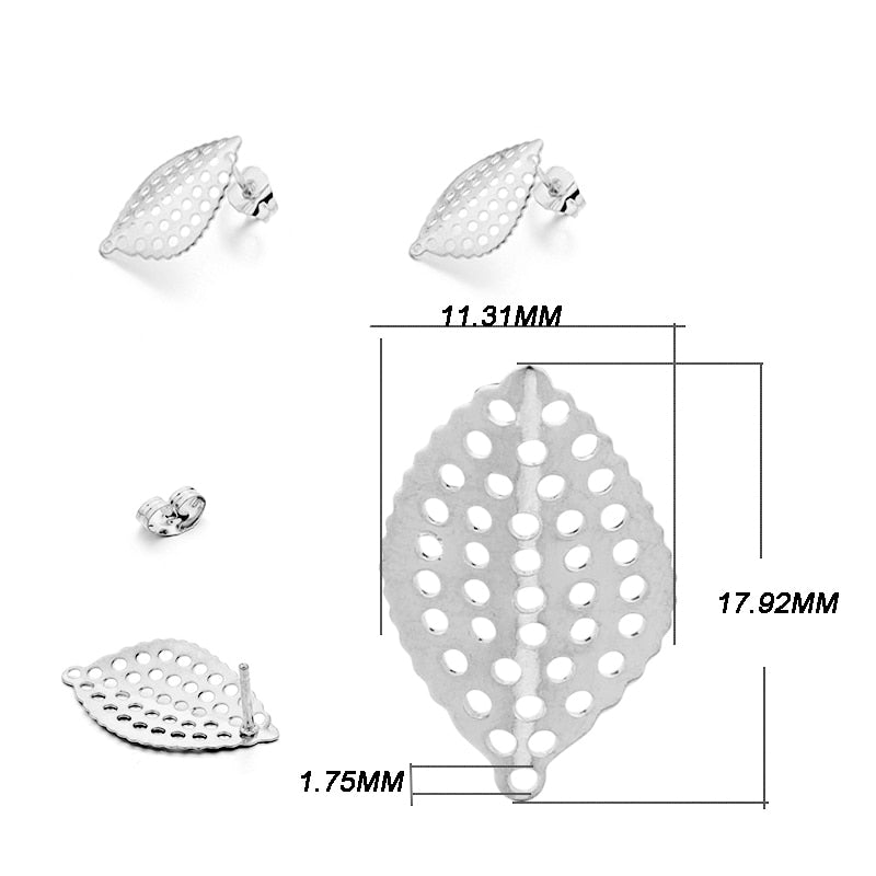 Base de clou de boucle d'oreille géométrique en acier inoxydable, 10 pièces