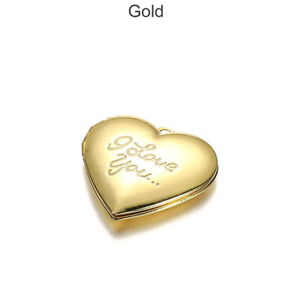 Heart Shaped Photo Frame Pendant, 5Pcs