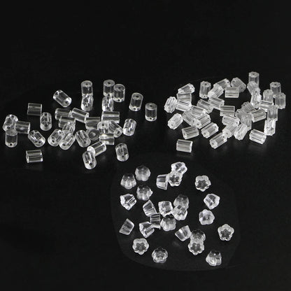 Fermoirs de boucles d'oreilles en caoutchouc de silicone, 200 pièces