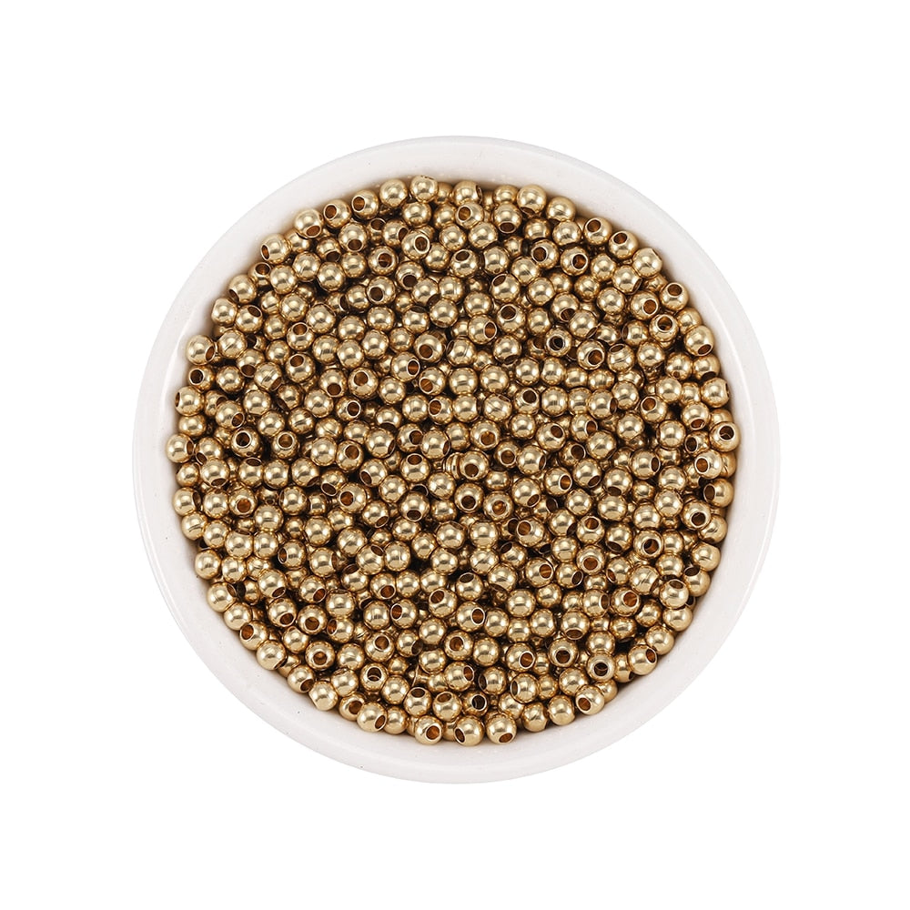 Runde Kugel-Abstandsperlen, 3–8 mm, 15–100 Stück