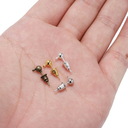 Épingles de base pour boucles d'oreilles à tige de 3 à 6 mm, 20 à 50 pièces