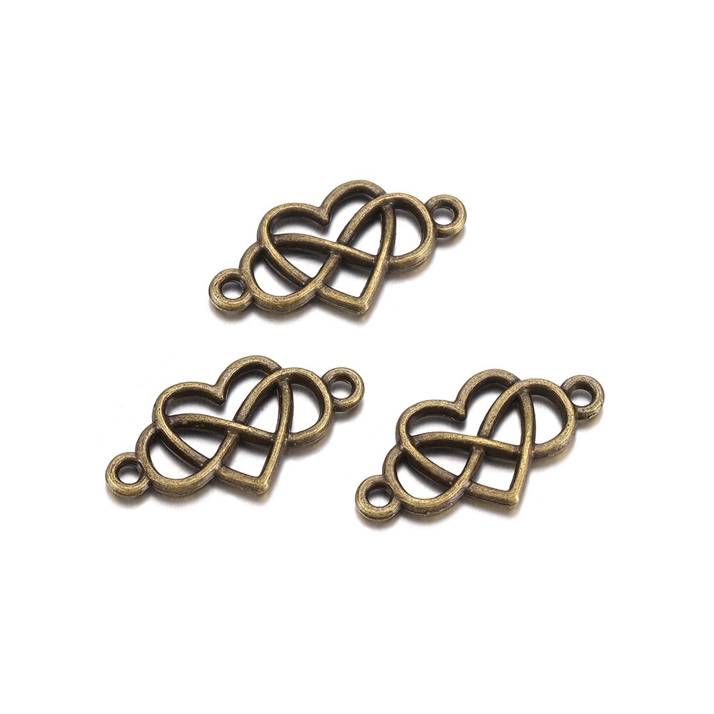 Breloques coeur infini amour pour toujours, 20 pièces