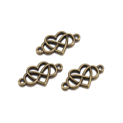 Breloques coeur infini amour pour toujours, 20 pièces