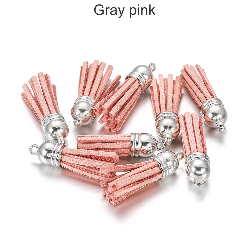 20 pendentifs en cuir vintage avec pompon de 38 mm.