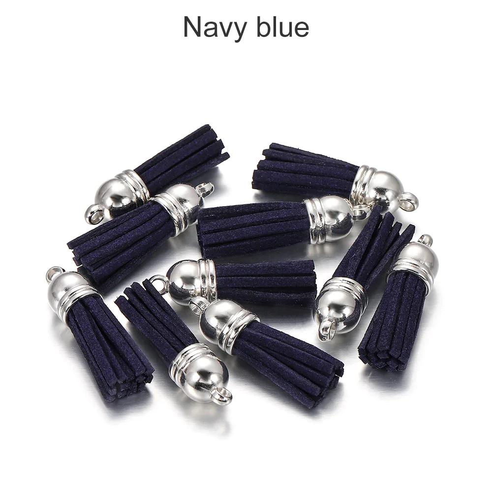 20 pendentifs en cuir vintage avec pompon de 38 mm.