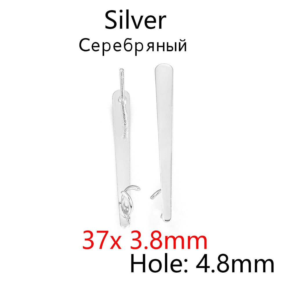 Boucles d'oreilles polygonales géométriques plaquées, 7 styles, 10 paires, Lot