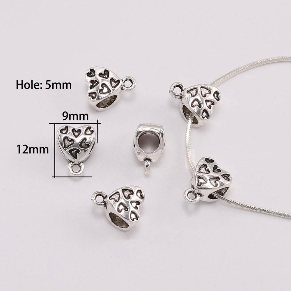 Perles de connecteur de Bail à Clip en argent Antique, 20 pièces/lot