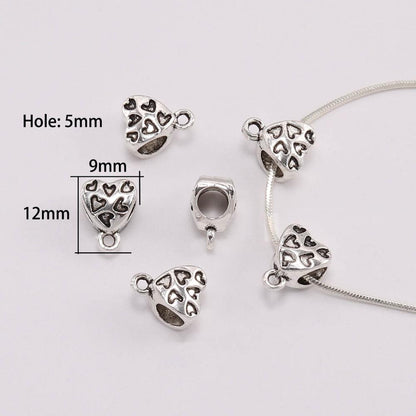 Perles de connecteur de Bail à Clip en argent Antique, 20 pièces/lot