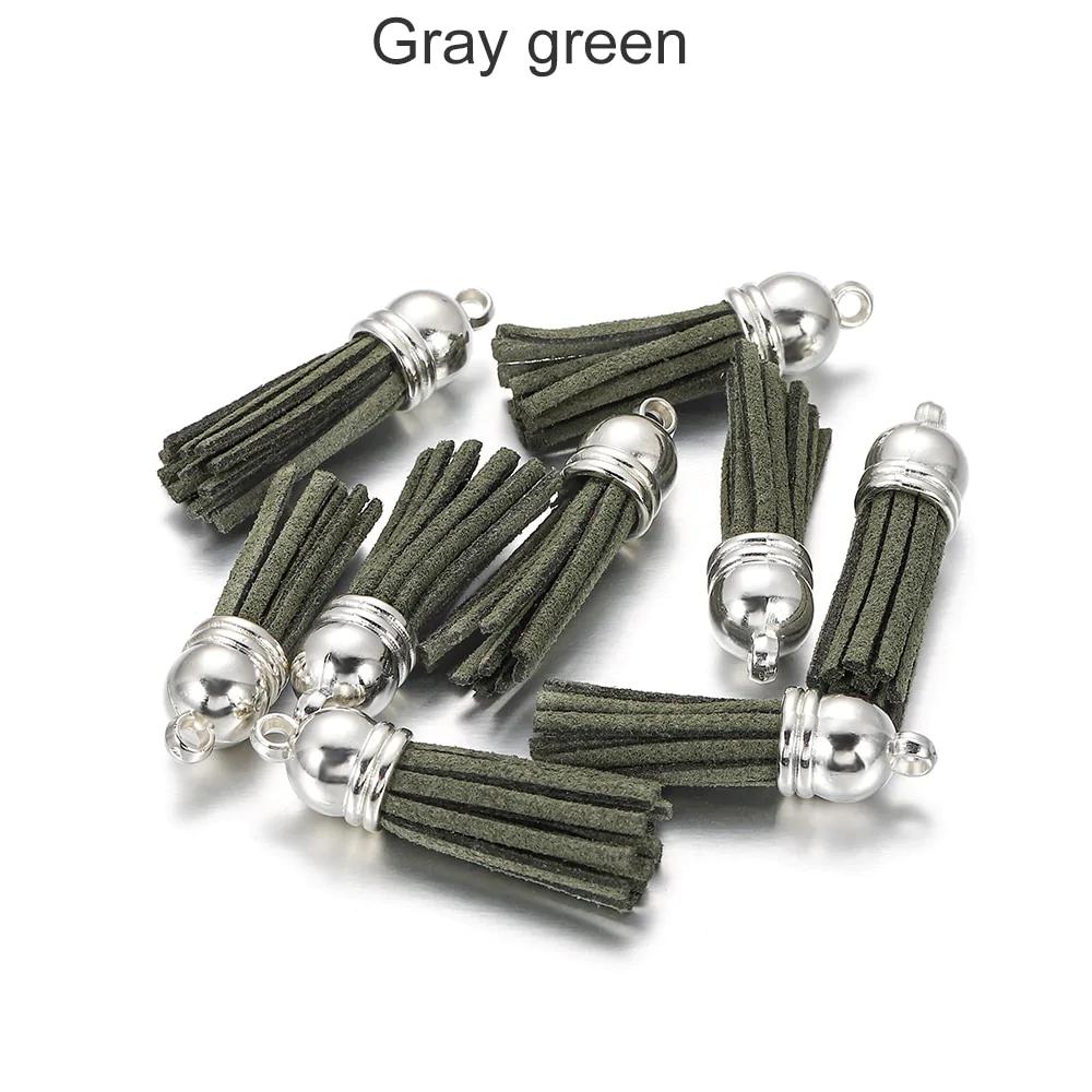 20 pendentifs en cuir vintage avec pompon de 38 mm.