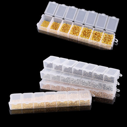 Mixed Color Crimp End Beads, 1750pcs