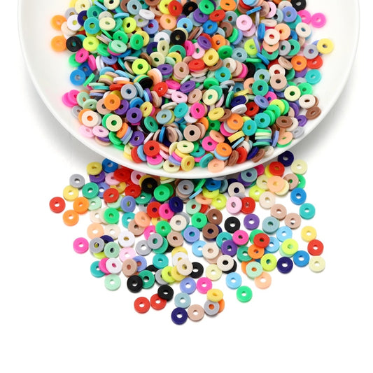 6mm Flat Round Polymer Resin Clay Beads