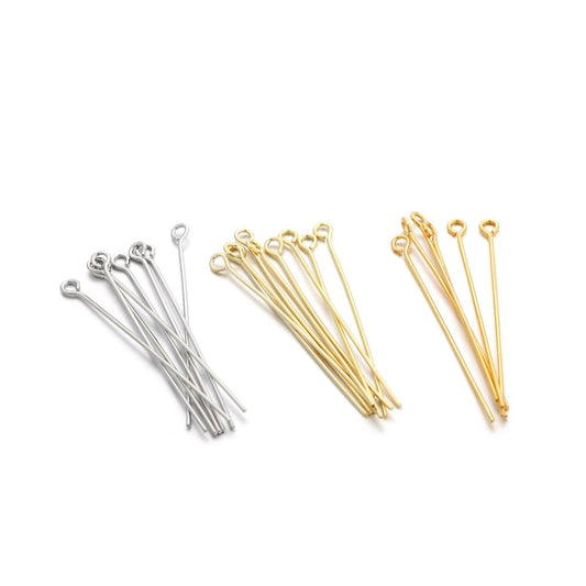20-40mm Gold Plated Copper Pins, 100pcs