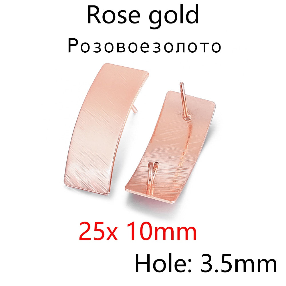 Boucles d'oreilles polygonales géométriques plaquées, 7 styles, 10 paires, Lot