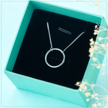 Classic Round Circle Pendant Necklace