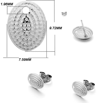 Base de clou de boucle d'oreille géométrique en acier inoxydable, 10 pièces