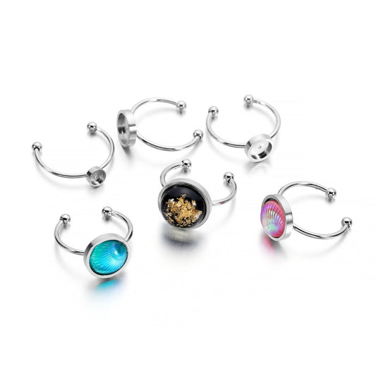 10 Stück 4–10 mm Edelstahl-Ringfassungen