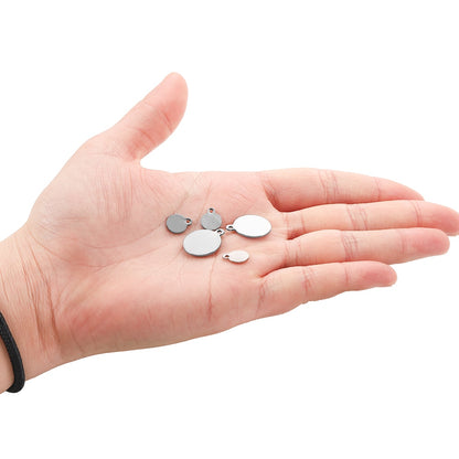 10-50pcs 6-30mm Stainless Steel Round Pendant Blanks