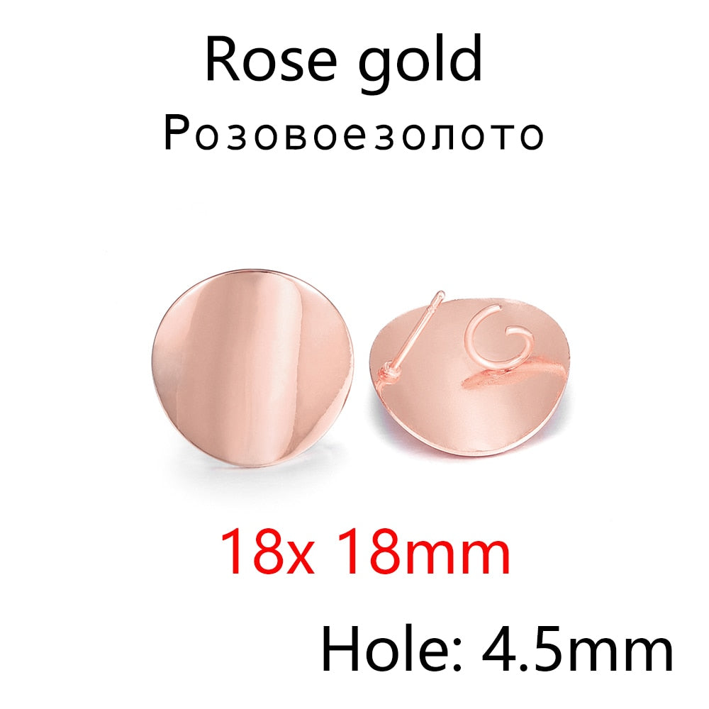 Boucles d'oreilles polygonales géométriques plaquées, 7 styles, 10 paires, Lot