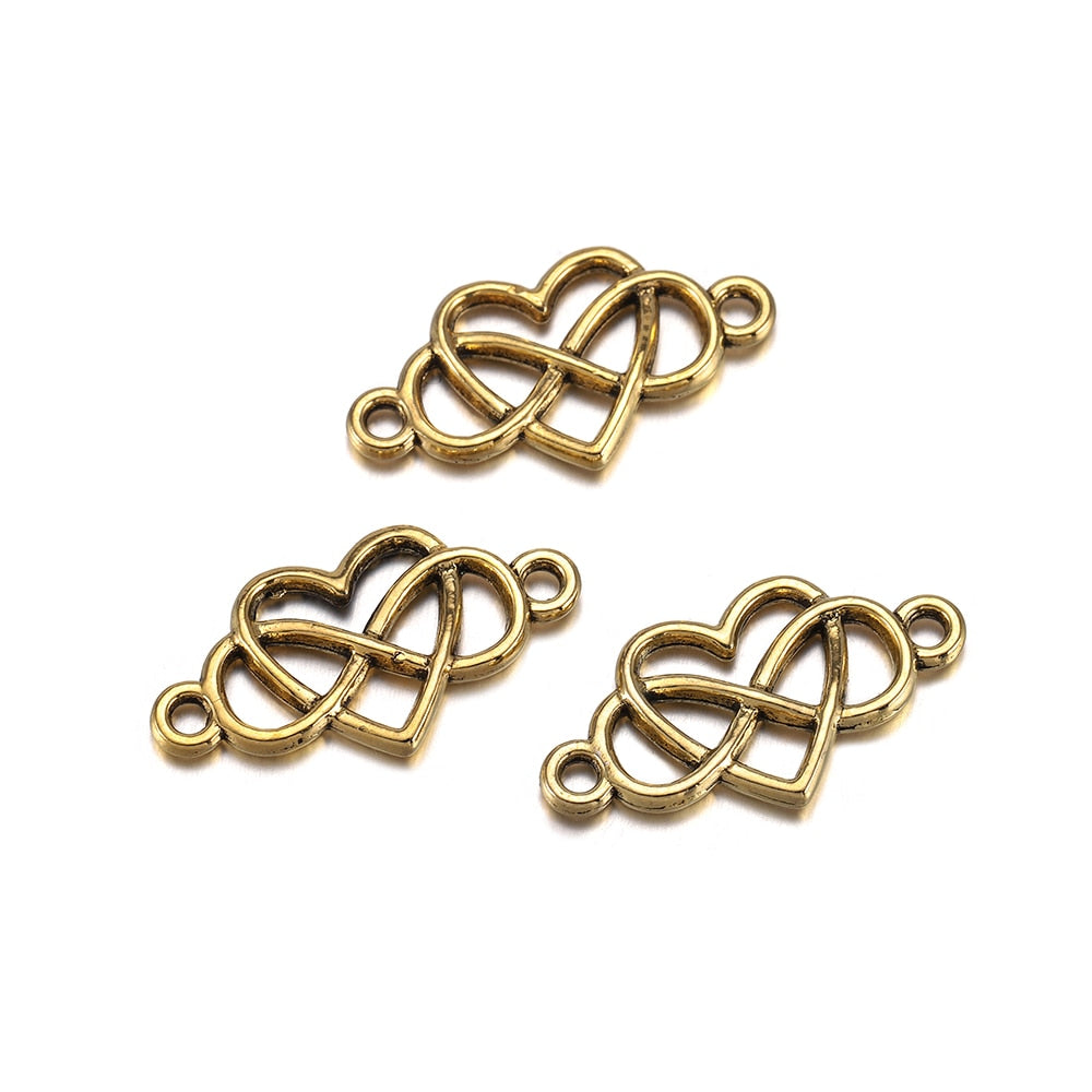 Breloques coeur infini amour pour toujours, 20 pièces